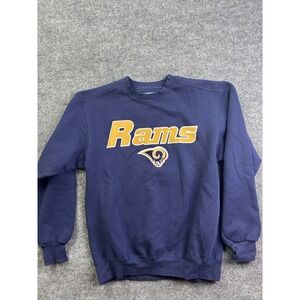 Majestic Sweatshirt Mens Medium Blue St. Louis Rams Kurt Warner 13 Crewneck NFL‎